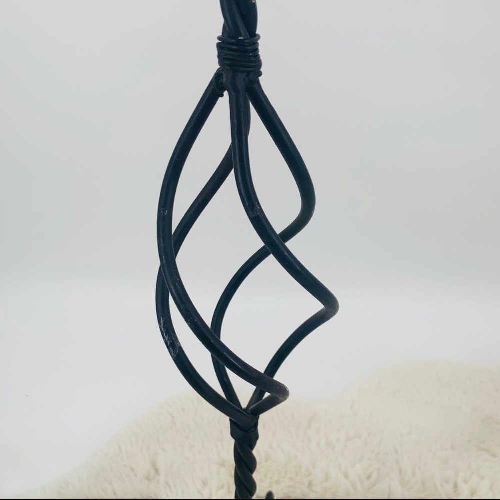 22” Rustic Wrought Iron Candlestick - Picture 2 of 8